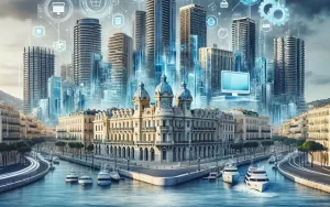 Fonds Bleu suspendus Monaco Prismaze Moanco